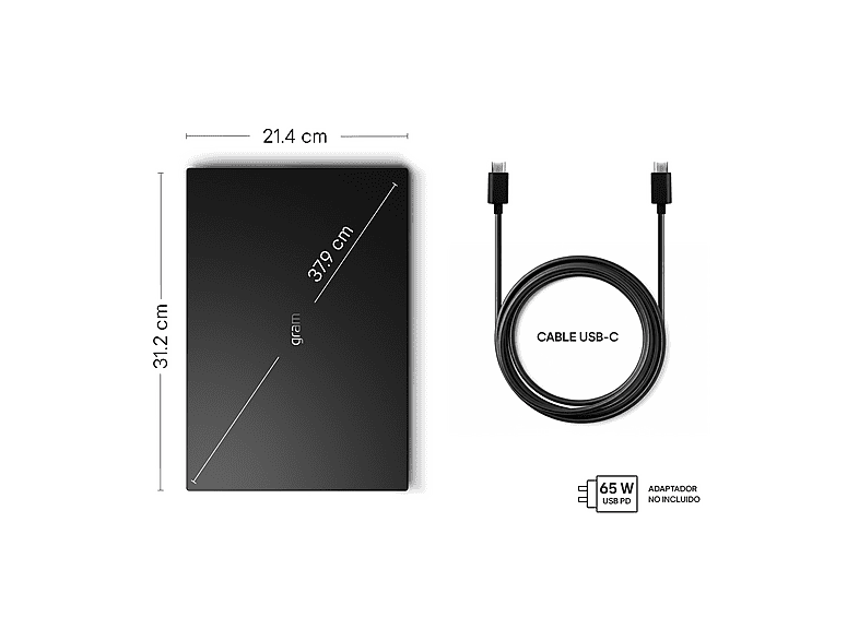 Portátil - LG Gram 14Z90U-G.AU88BN Copilot+ PC, 14" WUXGA, Intel® Core™ Ultra 7 355 49 TOPS, 32 GB RAM, 1 TB SSD, Windows 11 Home, Sin cargador — foto 4
