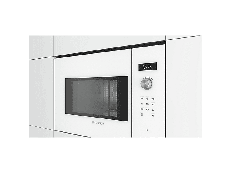 Microondas integrable - Bosch BFL524MW0, 800 W, 5 potencia, 20 l, Blanco — foto 2