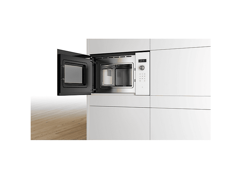 Microondas integrable - Bosch BFL524MW0, 800 W, 5 potencia, 20 l, Blanco — foto 3