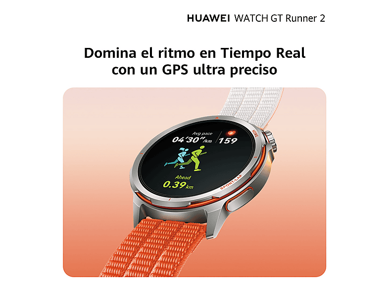 Smartwatch - Huawei WATCH GT Runner 2, Reloj Inteligente con GPS UltraPreciso en runnning, 14 días Autonom, Maratón Mode, 5ATM, ECG, Pago NFC, Naranja — foto 7