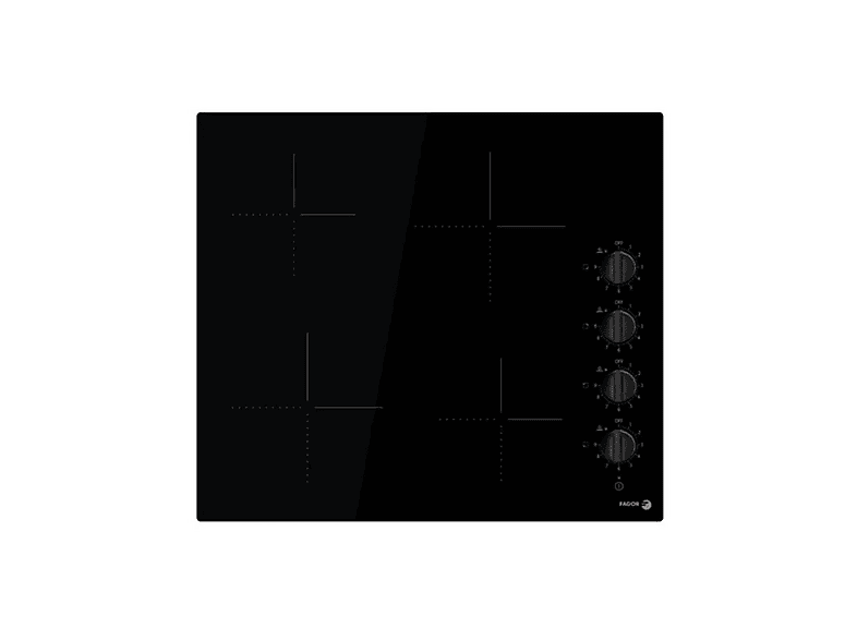 Placa de vitrocerámica - Fagor FAVM3540, 4 zone(s) zonas, 590 mm, Negro