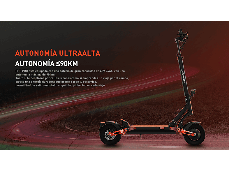 Patinete eléctrico - Joyor T-PRO, Pot. máx. 1000 W, Carga máx. 120 kg, negro (ref. 179048015) — foto 4