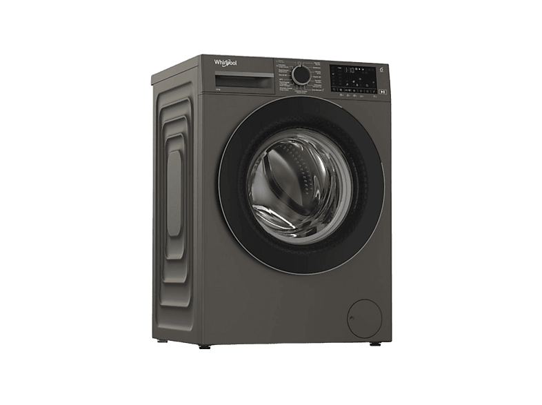 Lavadora carga frontal - Whirlpool WAM 07GB SPT, 10 kg, 1400 rpm, 15 Programas, Tecnología 6th sense, Adaptative Wash, Gris Manhattan