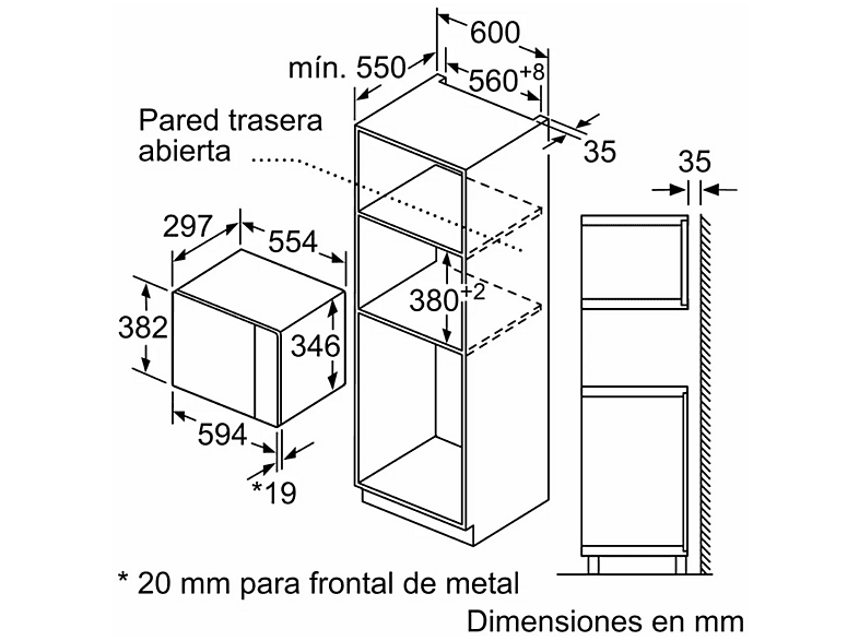 Microondas integrable - Balay 3CP5002N3, 1 kW, 5 niveles potencia, 20 l — foto 6