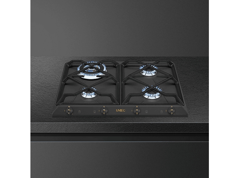 Placa de gas - Smeg 8017709233341, 4 zonas, Gas Natural, Gas Butano, Gas Propano, 59,5 cm, Inox — foto 5